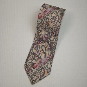 Massimo Ferre Pastel Paisly 100% Silk Repp Necktie